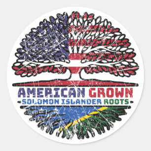 Solomon Islands Solomon Islander American USA Tree Classic Round Sticker
