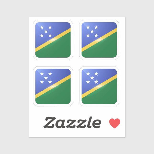 Solomon islands square glossy flag (Sheet)