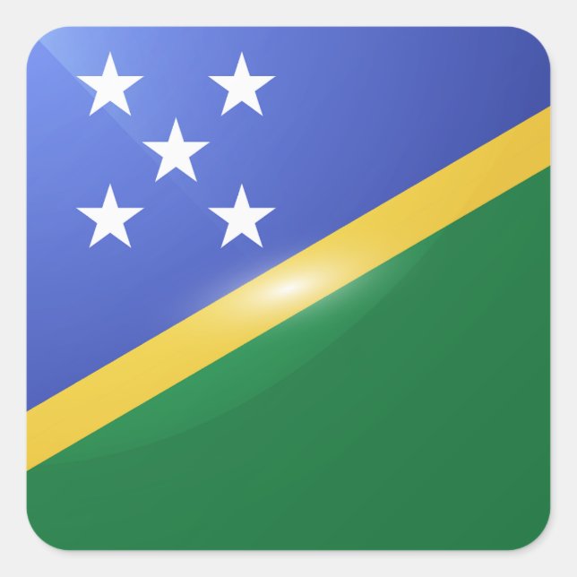 Solomon islands square glossy flag square sticker (Front)
