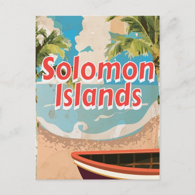 Solomon Islands Vintage vacation Poster Postcard (Front)