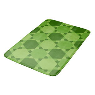 Solomon Seal Star of David Optical Illusion  Bath Mat