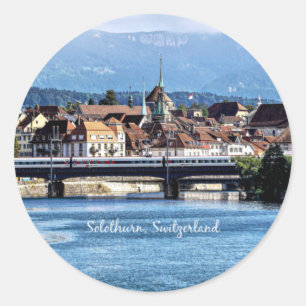 Solothurn, Switzerland scenic photograph Classic Round Sticker