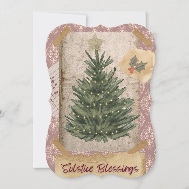 Solstice Blessings Holiday Card (Flat) (Front)