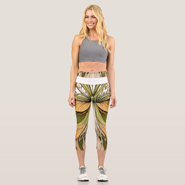 Solstice Bloom Capri Leggings (Front)