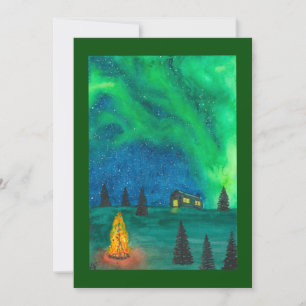 Solstice bonfire greeting card