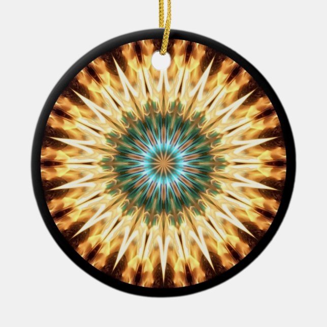 Solstice Fire 2 Ceramic Tree Decoration (Front)