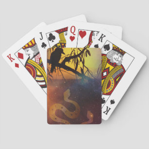 Solstice Kookaburra Silhouette Celestial Snake Playing Cards