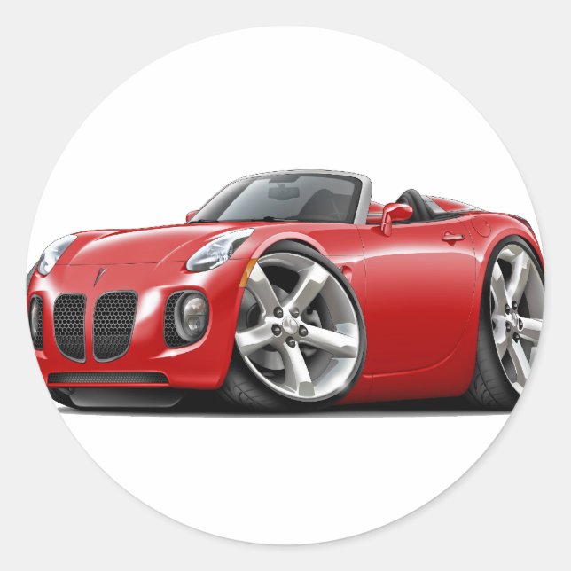 Solstice Red Convertible Classic Round Sticker (Front)