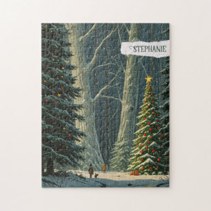 Solstice Spruce Personalised Christmas  Jigsaw Puzzle