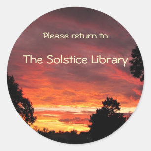 Solstice Sunset Bookplate ~ sticker