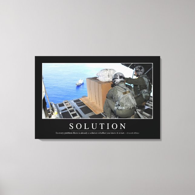 Solution: Inspirational Quote 2 Canvas Print (Front)
