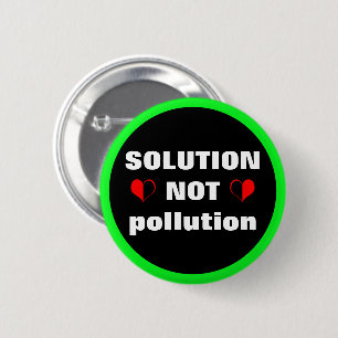 Solution NOT pollution & Hearth Extinct Rebellion 6 Cm Round Badge