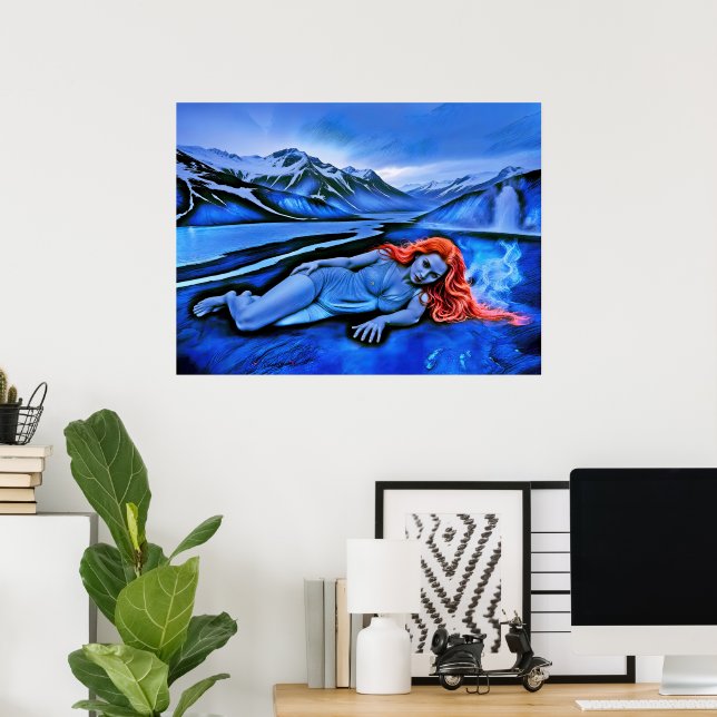 “Sólvátra”  - Flame Beneath Ice Poster (Home Office)