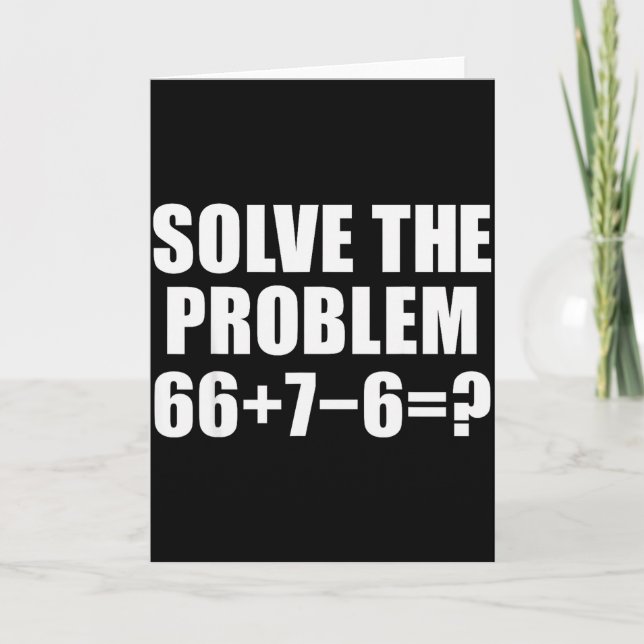 Solve The Problem 67 Meme Six Seven Elementary Mat Card (Front)