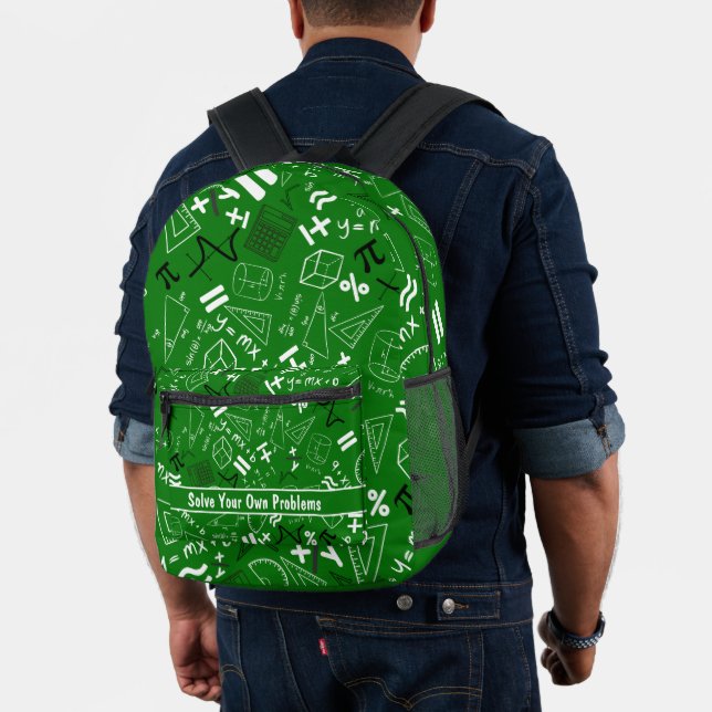 solve your own problems mathematics funny green printed backpack (Insitu (Model))