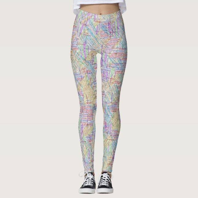 Solved Maths Equations Word Search Puzzle Leggings (Front)
