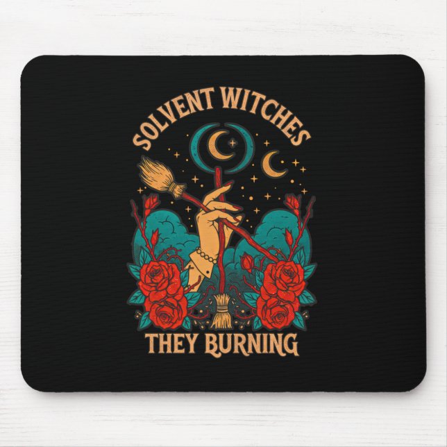 Solvent Witches Burning Sticker  Mouse Pad (Front)