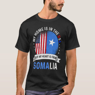 Somali American Patriot Heart Is From Somalia Flag T-Shirt