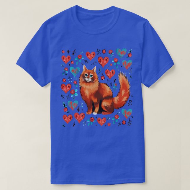 Somali Cat Valentine Day T-Shirt (Design Front)
