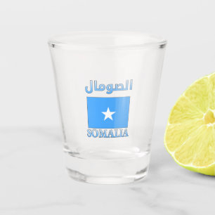 Somalia Flag الصومال Arabic & English WordArt Shot Glass
