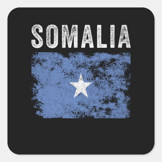 Somalia Flag Distressed - Somali Flag Square Sticker (Front)