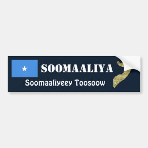 Somalia Flag + Map Bumper Sticker