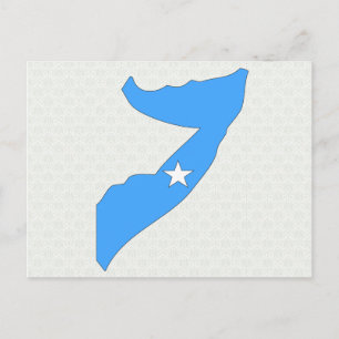 Somalia Flag Map full size Postcard