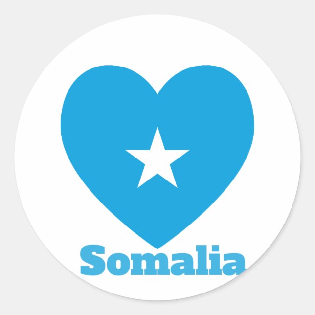 Somalia Heart Flag Classic Round Sticker (Front)