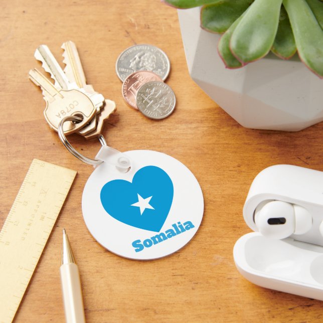 Somalia Heart Flag  Key Ring (Desk)