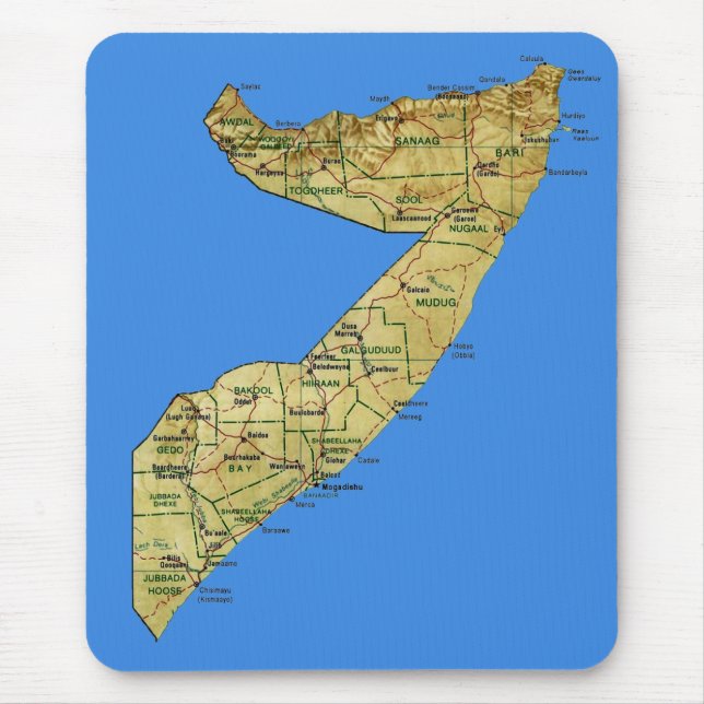 Somalia Map Mousepad (Front)