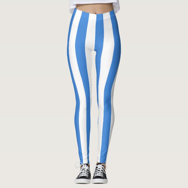 Somalia National Flag Colours Vertical Striped Leggings (Front)
