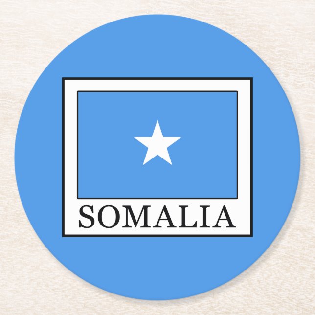 Somalia Round Paper Coaster (Front)