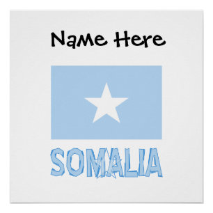 Somalia Somali Flag Black Personalisation  Poster