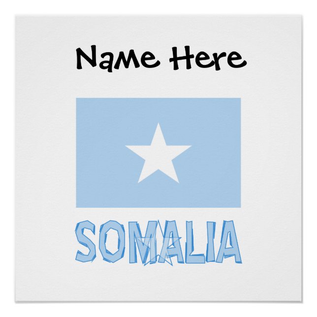 Somalia Somali Flag Black Personalisation  Poster (Front)