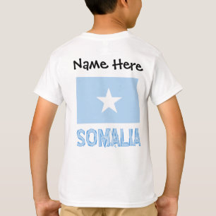 Somalia Somali Flag Black Personalisation  T-Shirt