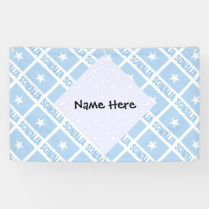 Somalia Somali Flag Tiled Black Personalisation  Banner