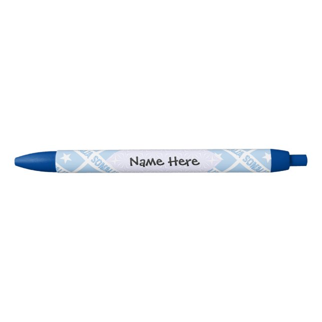 Somalia Somali Flag Tiled Black Personalisation  Ink Pen (Front)