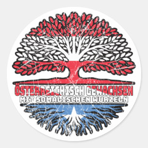 Somalia Somalisch Österreichisch Österreich Baum Classic Round Sticker