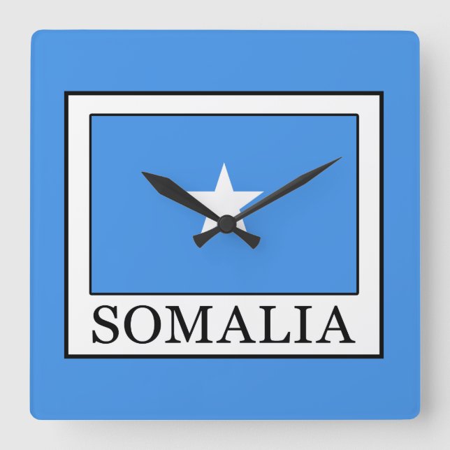 Somalia Square Wall Clock (Front)