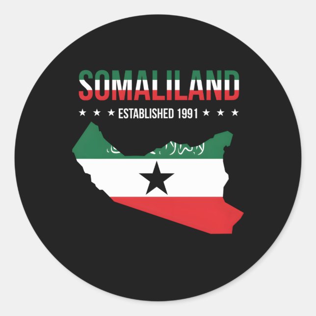 Somaliland Country Flag Classic Round Sticker (Front)
