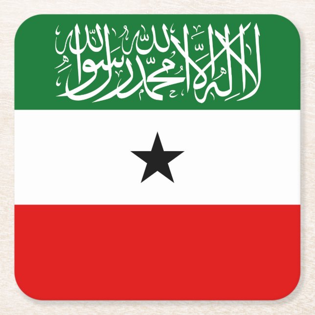 Somaliland Flag Square Paper Coaster (Front)