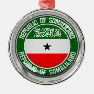 Somaliland Round Emblem Metal Tree Decoration
