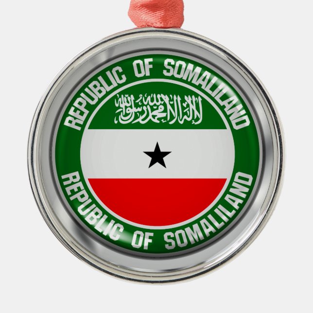 Somaliland Round Emblem Metal Tree Decoration (Front)