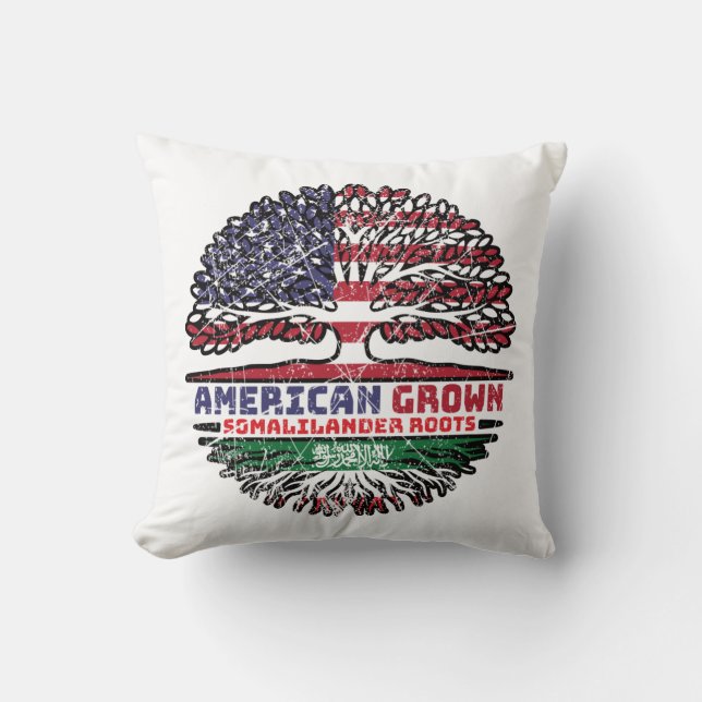 Somaliland Somalilander American USA Tree Roots Cushion (Front)