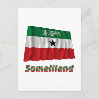 Somaliland Waving Flag with Name Postcard