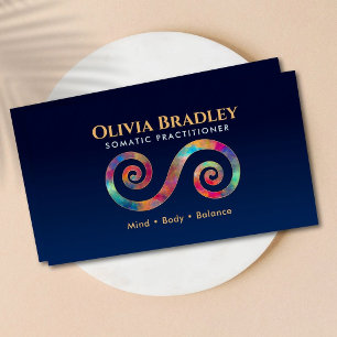 Somatic Practitioner Double Spiral Sacred Geometry Business Card