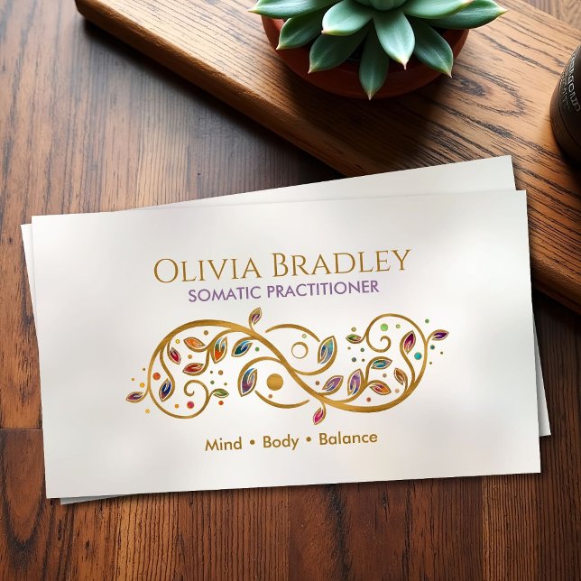 Somatic Practitioner Double Spiral Yin Yang Business Card (Creator Uploaded)
