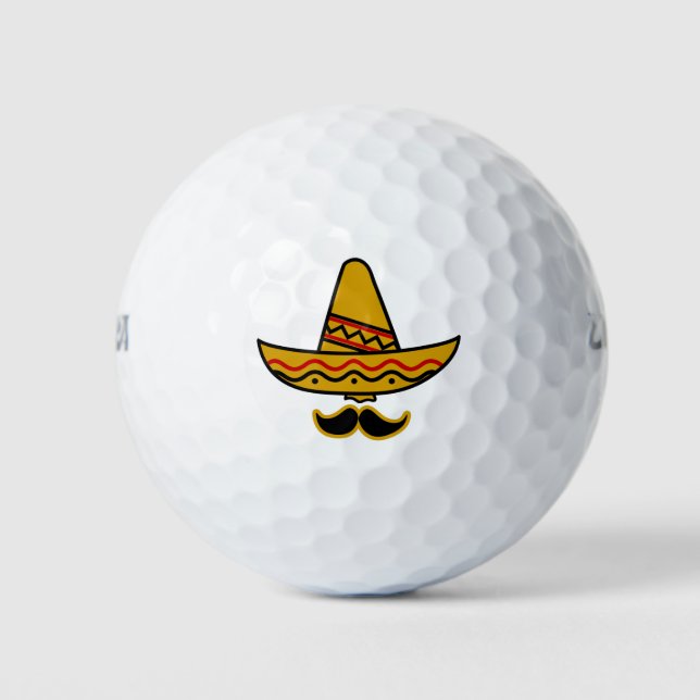 Sombrero and Moustache Golf Balls (Front)
