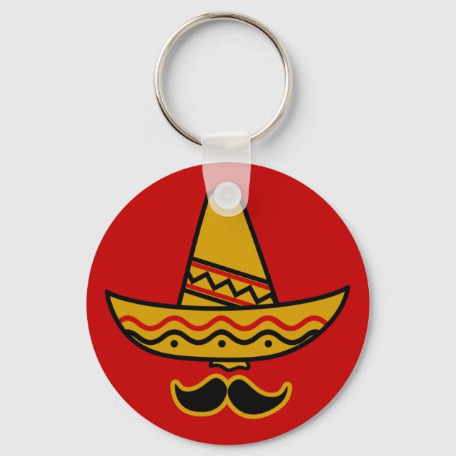 Sombrero and Moustache Keychain (Front)