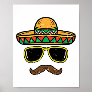 Sombrero Face Cinco De Mayo Mexican Fiesta Party K Poster